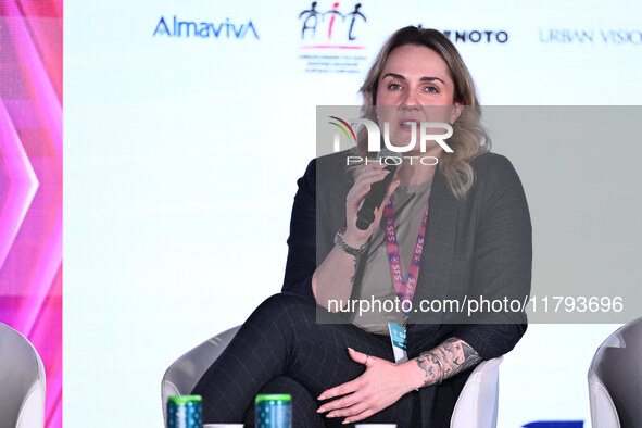 Jenny Morris attends the City Football Leadership Institute during the Social Football Summit 2024 at the Olympic Stadium in Rome, Italy, on...