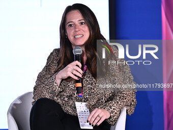 Sara Batters of London City Lioness participates in the Social Football Summit 2024 at the Olympic Stadium in Rome, Italy, on November 19, 2...