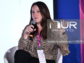 Sara Batters of London City Lioness participates in the Social Football Summit 2024 at the Olympic Stadium in Rome, Italy, on November 19, 2...