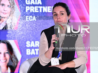 Anna Sagarra of Real Betis Balompie participates in the Social Football Summit 2024 at the Olympic Stadium in Rome, Italy, on November 19, 2...