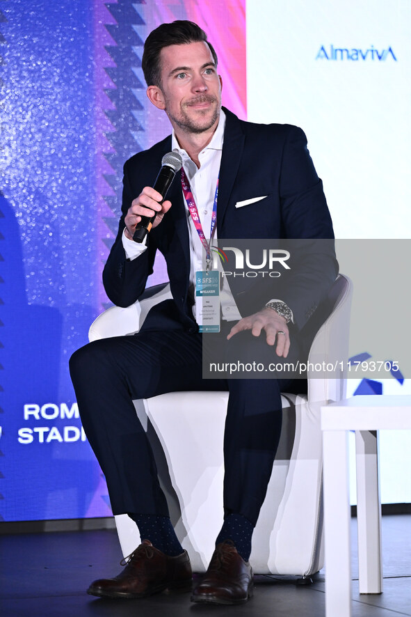 Mike Armstrong of JUVENTUS FC attends the Social Football Summit 2024 at the Olympic Stadium in Rome, Italy, on November 19, 2024. 