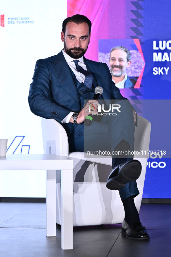 Giovanni Manna of SSC Napoli participates in the Social Football Summit 2024 at the Olympic Stadium in Rome, Italy, on November 19, 2024. 