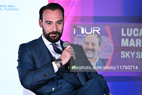 Giovanni Manna of SSC Napoli participates in the Social Football Summit 2024 at the Olympic Stadium in Rome, Italy, on November 19, 2024. 