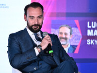 Giovanni Manna of SSC Napoli participates in the Social Football Summit 2024 at the Olympic Stadium in Rome, Italy, on November 19, 2024. (