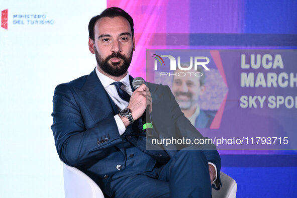 Giovanni Manna of SSC Napoli participates in the Social Football Summit 2024 at the Olympic Stadium in Rome, Italy, on November 19, 2024. 