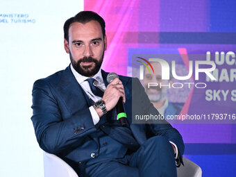 Giovanni Manna of SSC Napoli participates in the Social Football Summit 2024 at the Olympic Stadium in Rome, Italy, on November 19, 2024. (