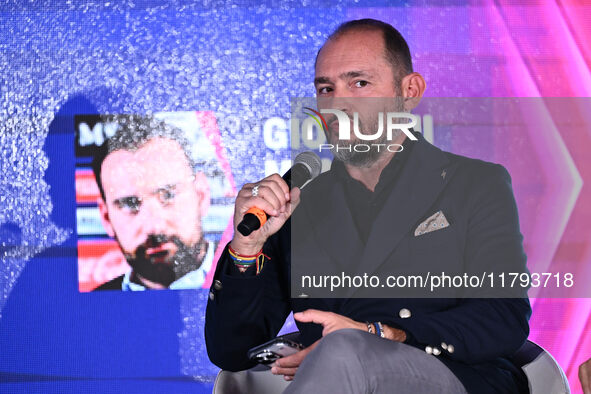 Gianluca Di Marzio from SKY attends the Social Football Summit 2024 at the Olympic Stadium in Rome, Italy, on November 19, 2024. 