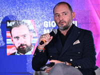 Giovanni Manna of SSC Napoli and Luca Marchetti of Sky participate in the Social Football Summit 2024 at the Olympic Stadium in Rome, Italy,...