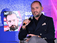 Giovanni Manna of SSC Napoli and Luca Marchetti of Sky participate in the Social Football Summit 2024 at the Olympic Stadium in Rome, Italy,...