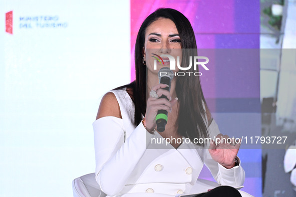 Monica Bertini from SPORT MEDIASET attends the Social Football Summit 2024 at the Olympic Stadium in Rome, Italy, on November 19, 2024. 