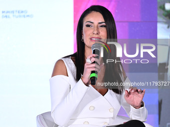 Monica Bertini from SPORT MEDIASET attends the Social Football Summit 2024 at the Olympic Stadium in Rome, Italy, on November 19, 2024. (