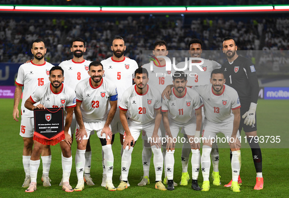 The starting eleven of Jordan participates in the AFC Asian Qualifiers Road to 26 match between Kuwait and Jordan in Kuwait City, Kuwait, on...