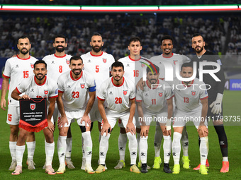 The starting eleven of Jordan participates in the AFC Asian Qualifiers Road to 26 match between Kuwait and Jordan in Kuwait City, Kuwait, on...