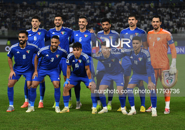 The starting eleven of Kuwait participates in the AFC Asian Qualifiers Road to 26 match between Kuwait and Jordan in Kuwait City, Kuwait, on...