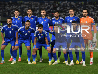 The starting eleven of Kuwait participates in the AFC Asian Qualifiers Road to 26 match between Kuwait and Jordan in Kuwait City, Kuwait, on...