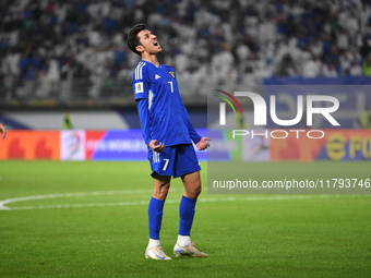 Mohammad Abdullah of Kuwait reacts during the AFC Asian Qualifiers Road to 26 match between Kuwait and Jordan in Kuwait City, Kuwait, on Nov...