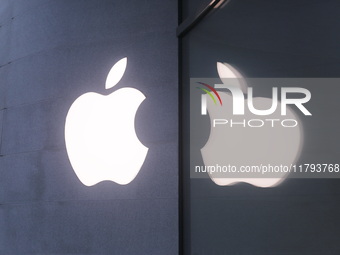 Customers shop at the largest Apple flagship store in Asia in Shanghai, China, on September 22, 2024. (