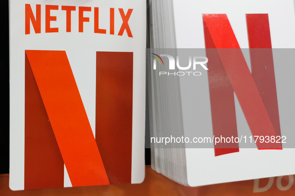 Netflix gift cards are seen in a store in Torun, Poland on November 19, 2024. 