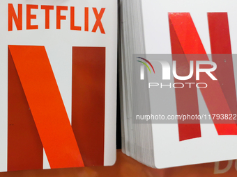 Netflix gift cards are seen in a store in Torun, Poland on November 19, 2024. (