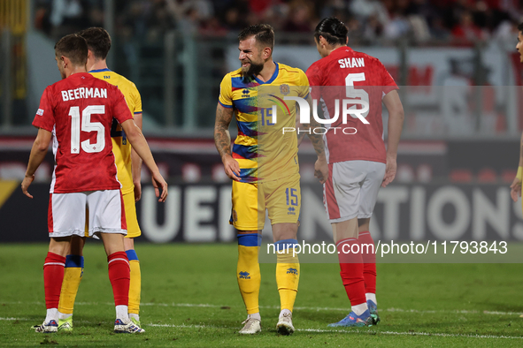 Moises San Nicolas of Andorra gestures during the UEFA Nations League, League D, Group D2 soccer match between Malta and Andorra at the Nati...