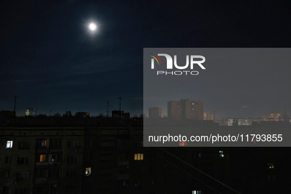 Residential buildings are seen during a power outage in Odesa, Ukraine, on November 18, 2024. NO USE RUSSIA. NO USE BELARUS. 