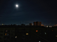 Residential buildings are seen during a power outage in Odesa, Ukraine, on November 18, 2024. NO USE RUSSIA. NO USE BELARUS. (