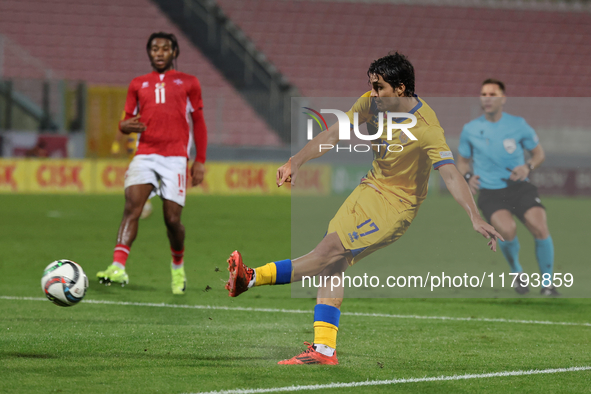 Joan Cervos of Andorra plays during the UEFA Nations League, League D, Group D2 soccer match between Malta and Andorra at the National Stadi...