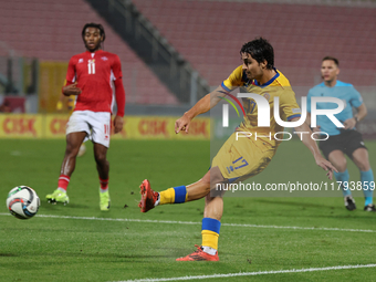 Joan Cervos of Andorra plays during the UEFA Nations League, League D, Group D2 soccer match between Malta and Andorra at the National Stadi...