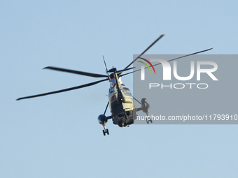 U.S. Marine Corps VH-92A know as Marine One helicopter flying over Washington DC. Marine One is the call sign of any United States Marine Co...