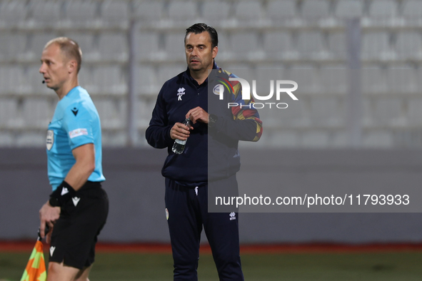 Koldo Alvarez, head coach of Andorra, is present during the UEFA Nations League, League D, Group D2 soccer match between Malta and Andorra a...