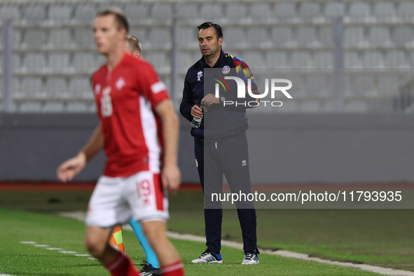 Koldo Alvarez, head coach of Andorra, is present during the UEFA Nations League, League D, Group D2 soccer match between Malta and Andorra a...