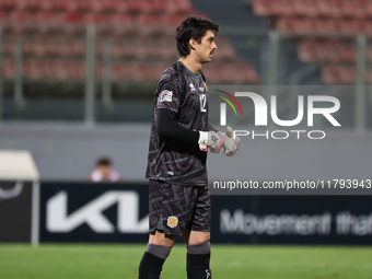 Iker Alvarez, goalkeeper of Andorra, participates in the UEFA Nations League, League D, Group D2 soccer match between Malta and Andorra at t...