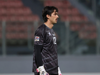 Iker Alvarez, goalkeeper of Andorra, participates in the UEFA Nations League, League D, Group D2 soccer match between Malta and Andorra at t...