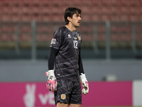 Iker Alvarez, goalkeeper of Andorra, participates in the UEFA Nations League, League D, Group D2 soccer match between Malta and Andorra at t...