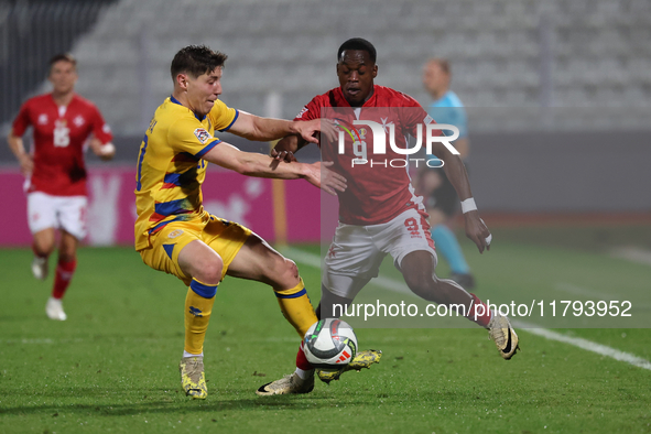 Basil Tuma of Malta is in action during the UEFA Nations League, League D, Group D2 soccer match between Malta and Andorra at the National S...