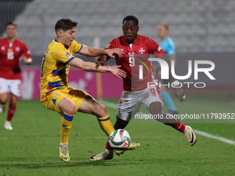 Basil Tuma of Malta is in action during the UEFA Nations League, League D, Group D2 soccer match between Malta and Andorra at the National S...