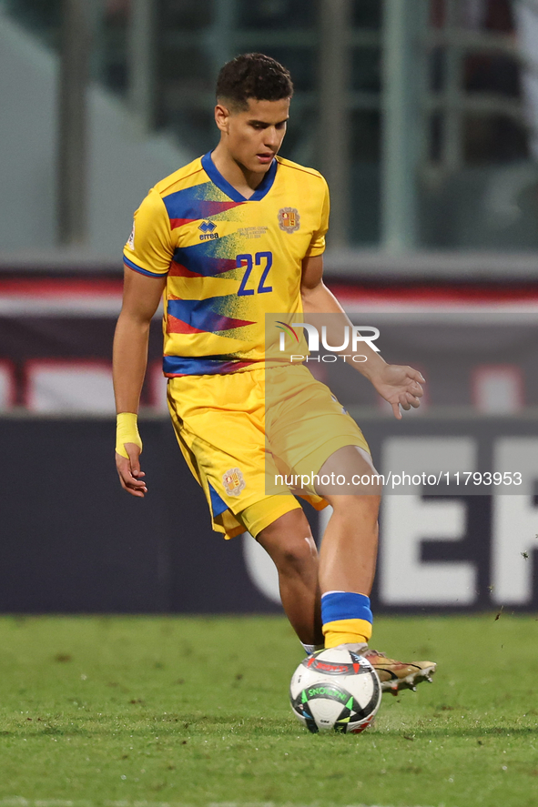 Ian Olivera of Andorra plays during the UEFA Nations League, League D, Group D2 soccer match between Malta and Andorra at the National Stadi...