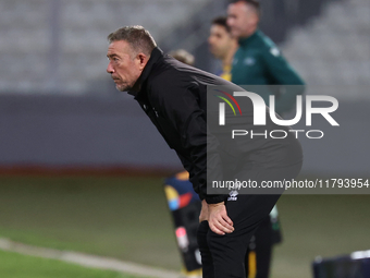 In Ta' Qali, Malta, on November 19, 2024, Davide Mazzotta, interim coach of Malta, reacts during the UEFA Nations League, League D, Group D2...