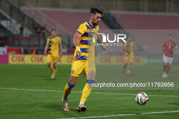 Christian Garcia of Andorra plays during the UEFA Nations League, League D, Group D2 soccer match between Malta and Andorra at the National...