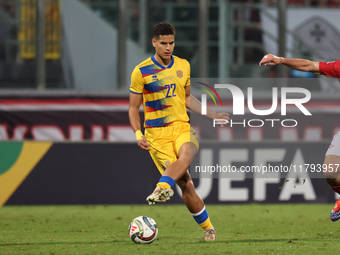 Ian Olivera of Andorra plays during the UEFA Nations League, League D, Group D2 soccer match between Malta and Andorra at the National Stadi...