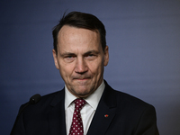 WARSAW, POLAND - NOVEMBER 19:   
Radoslaw Sikorski, Poland's Minister of Foreign Affairs, addresses a press briefing to present conclusions...