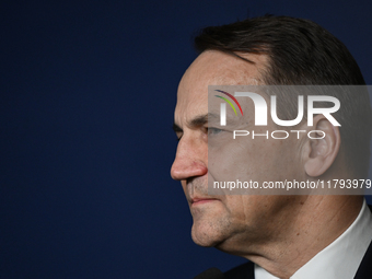 WARSAW, POLAND - NOVEMBER 19:   
Radoslaw Sikorski, Poland's Minister of Foreign Affairs, addresses a press briefing to present conclusions...