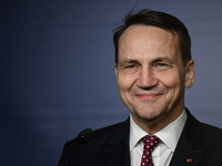 WARSAW, POLAND - NOVEMBER 19:   
Radoslaw Sikorski, Poland's Minister of Foreign Affairs, addresses a press briefing to present conclusions...