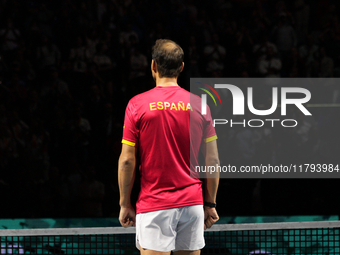 MALAGA, SPAIN - NOVEMBER 19: Rafa Nadal's farewell to professional tennis after being knocked out of the Quarter-Final of the Davis Cup Fina...