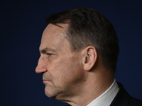 WARSAW, POLAND - NOVEMBER 19:   
Radoslaw Sikorski, Poland's Minister of Foreign Affairs, addresses a press briefing to present conclusions...