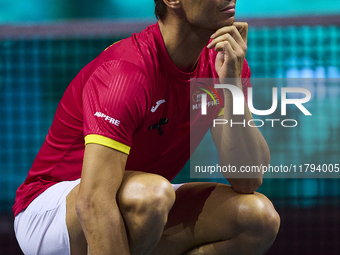 MALAGA, SPAIN - NOVEMBER 19: Rafa Nadal's farewell to professional tennis after being knocked out of the Quarter-Final of the Davis Cup Fina...