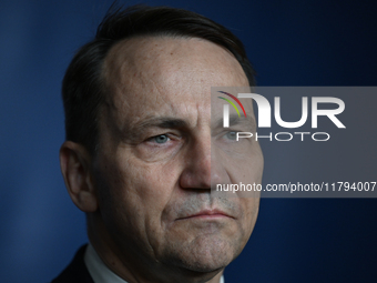 WARSAW, POLAND - NOVEMBER 19:   
Radoslaw Sikorski, Poland's Minister of Foreign Affairs, addresses a press briefing to present conclusions...