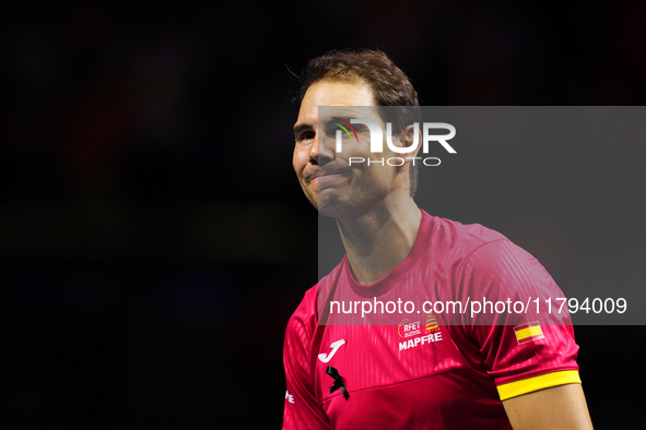 MALAGA, SPAIN - NOVEMBER 19: Rafa Nadal's farewell to professional tennis after being knocked out of the Quarter-Final of the Davis Cup Fina...