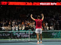 MALAGA, SPAIN - NOVEMBER 19: Rafa Nadal's farewell to professional tennis after being knocked out of the Quarter-Final of the Davis Cup Fina...