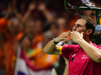 MALAGA, SPAIN - NOVEMBER 19: Rafa Nadal's farewell to professional tennis after being knocked out of the Quarter-Final of the Davis Cup Fina...